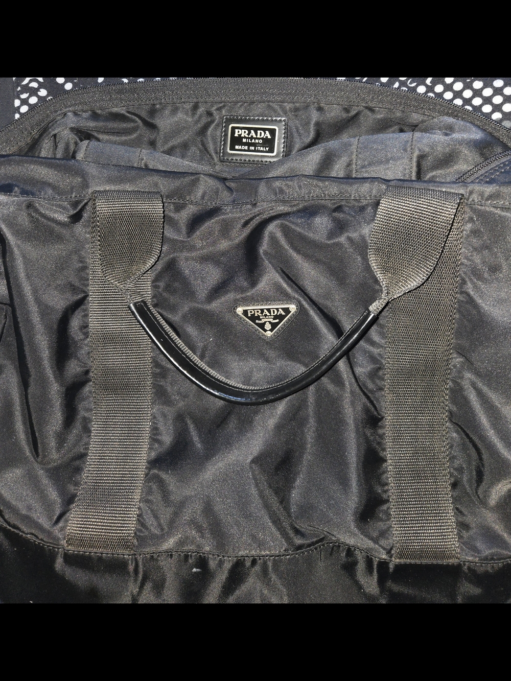 Prada Black Nylon Carryall Tote